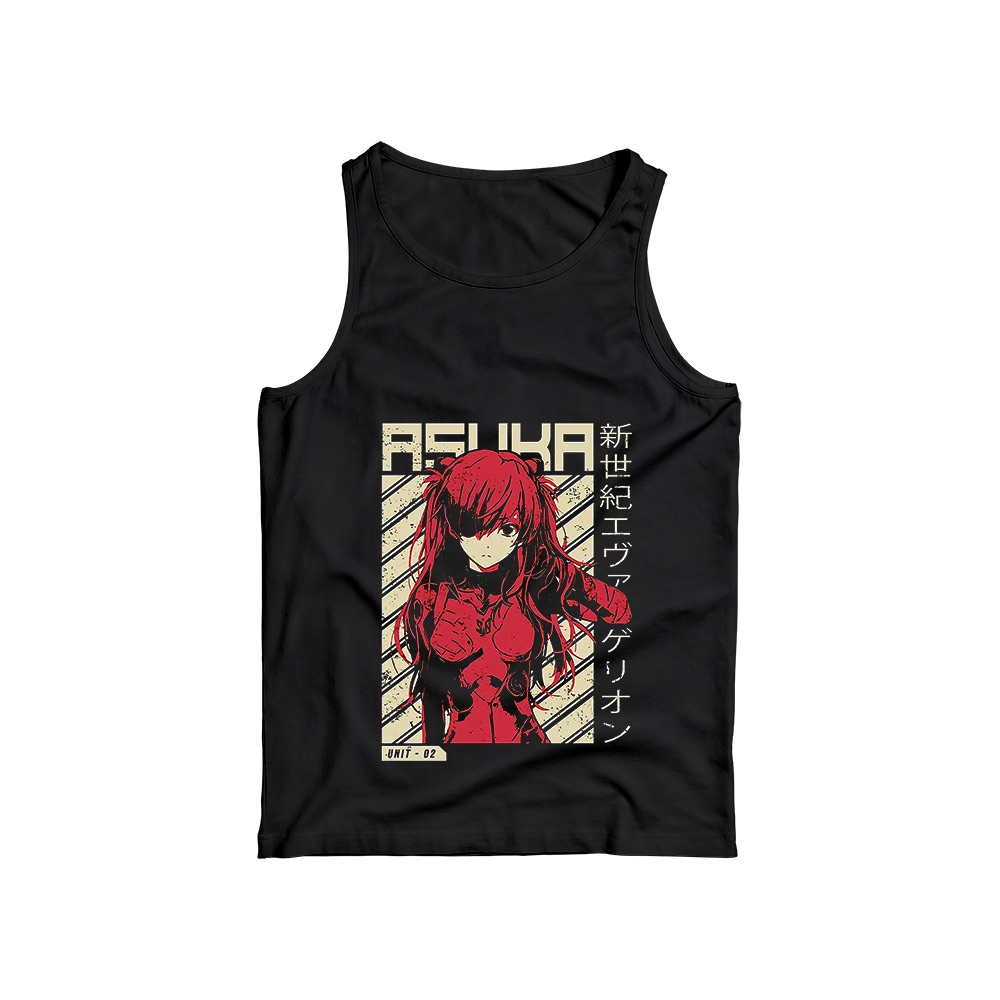 Asuka Langley Neon Genesis Evangelion Graphic T-Shirt - Retro Anime Oversized Tee