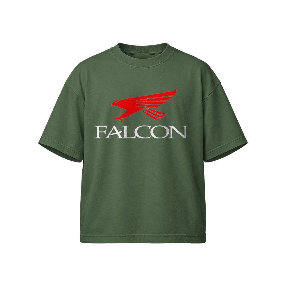 Falcon Logo Graphic T-Shirt - Retro Corporate Automotive Oversized Tee