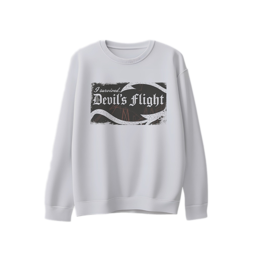 Devil's Flight Roller Coaster Graphic T-Shirt - Retro Theme Park Souvenir Oversized Tee