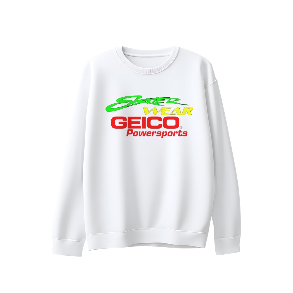 GEICO Powersports Shaver Wear Graphic T-Shirt - Retro Motorsport Oversized Tee
