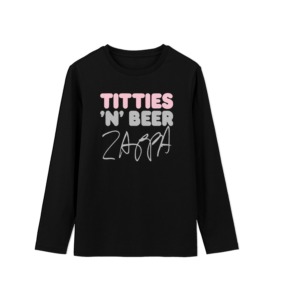 Frank Zappa Titties 'N' Beer Graphic T-Shirt - Retro Avant-Garde Rock Oversized Tee