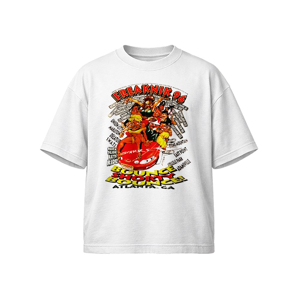 Freaknik 96 Bounce Shorty Bounce Graphic T-Shirt - Retro Atlanta Hip Hop Oversized Tee
