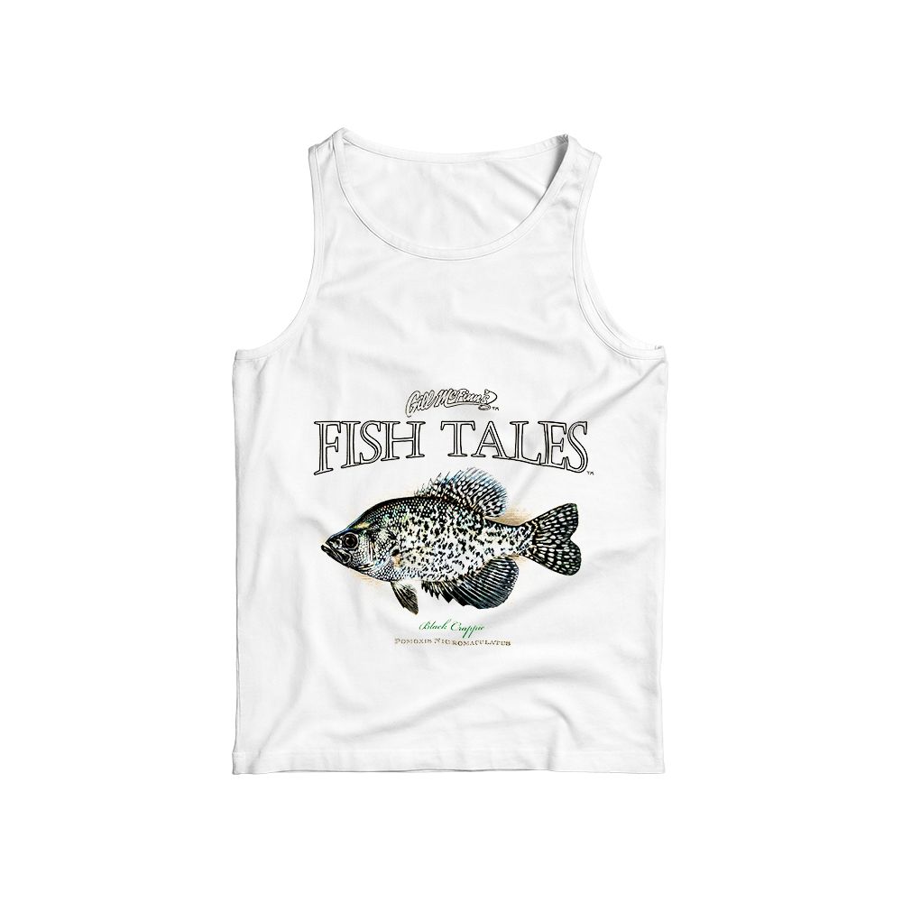 Fish Tales Black Crappie Graphic T-Shirt - Vintage Fishing Beige Oversized Tee