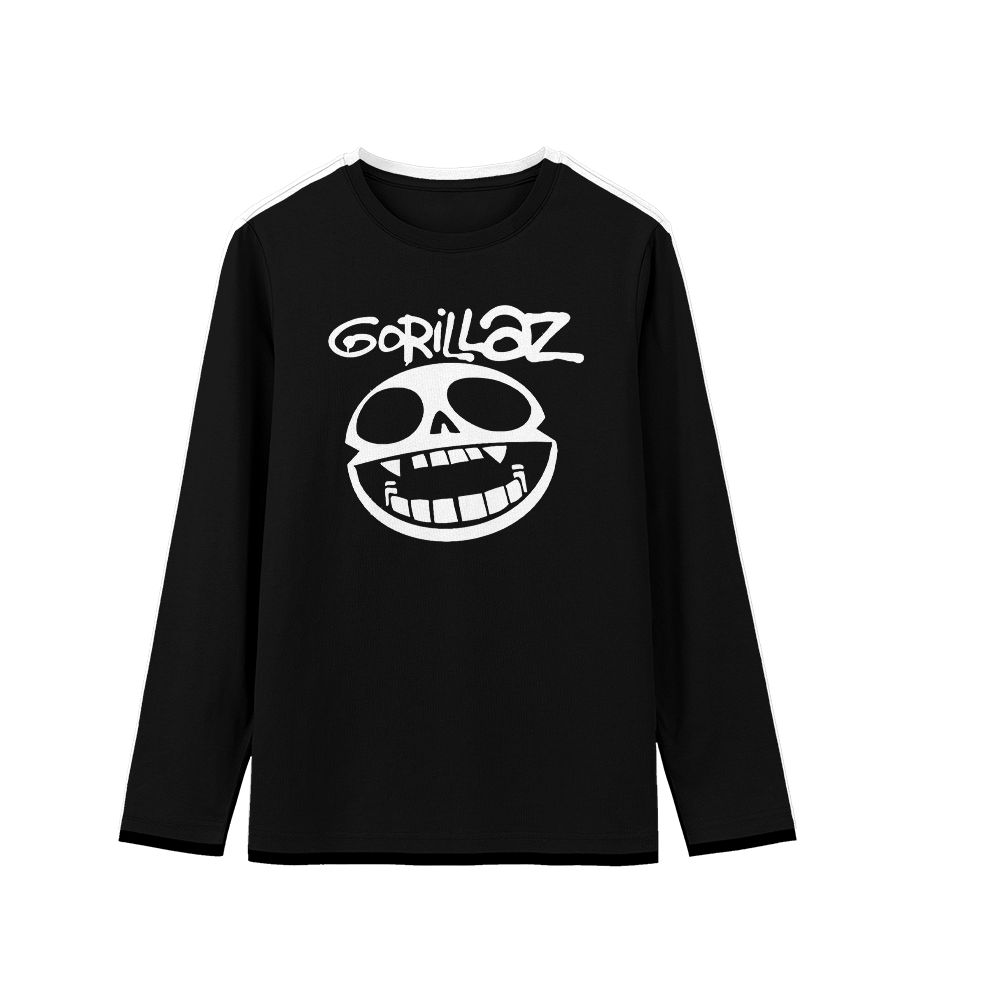 Gorillaz Skull Logo Graphic T-Shirt - Vintage Alternative Rock Royal Blue Oversized Tee
