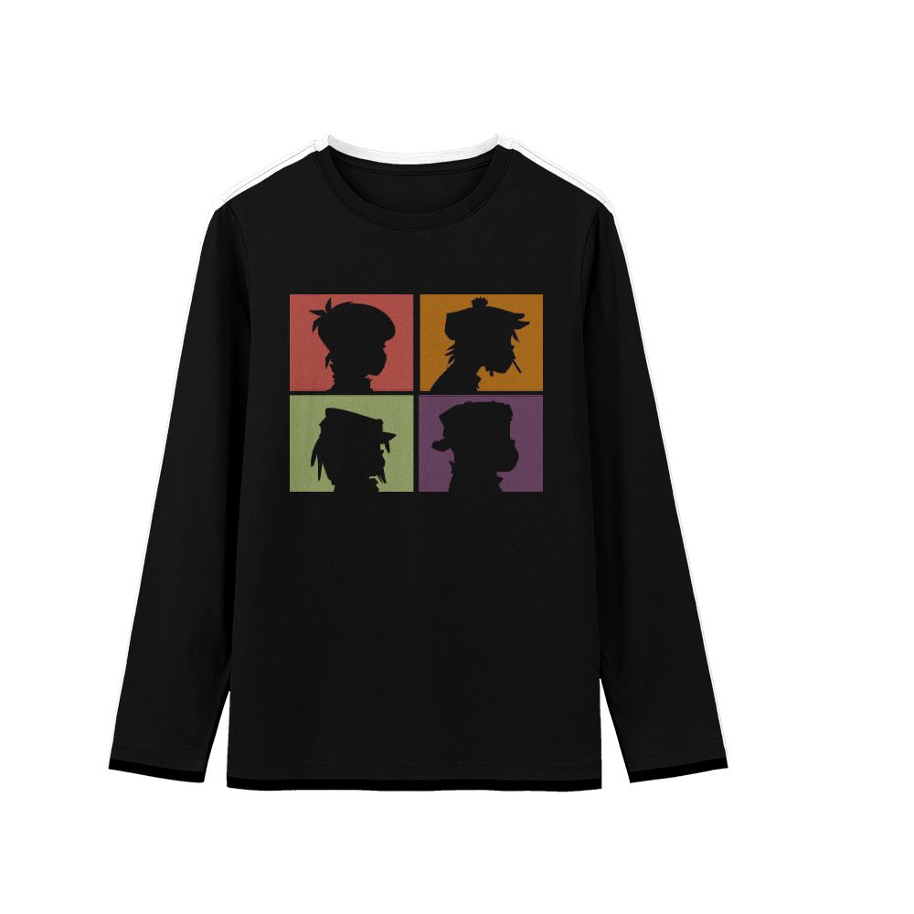 Gorillaz Demon Days Silhouette Graphic T-Shirt - Vintage Alternative Rock White Oversized Tee