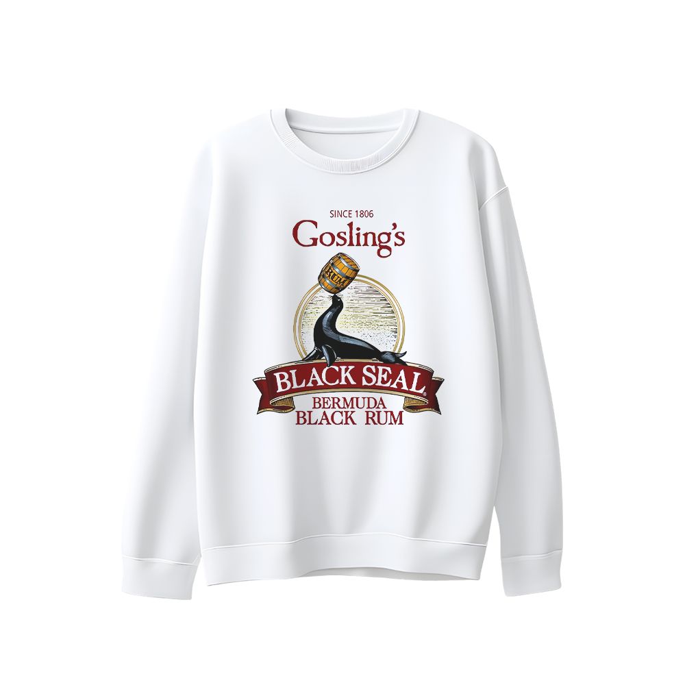 Gosling's Black Seal Rum Graphic T-Shirt - Vintage Bermuda Black Rum White Oversized Tee