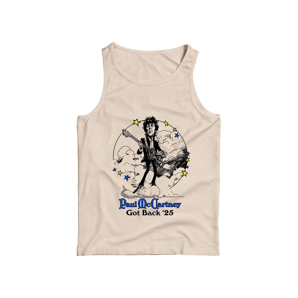 Paul McCartney Got Back Tour Graphic T-Shirt - Vintage Rock Music Concert Beige Oversized Tee