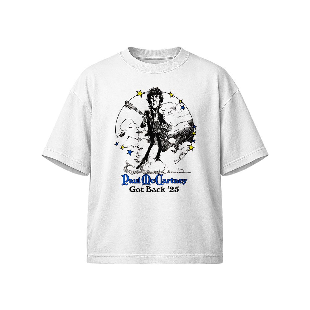Paul McCartney Got Back Tour Graphic T-Shirt - Vintage Rock Music Concert Beige Oversized Tee