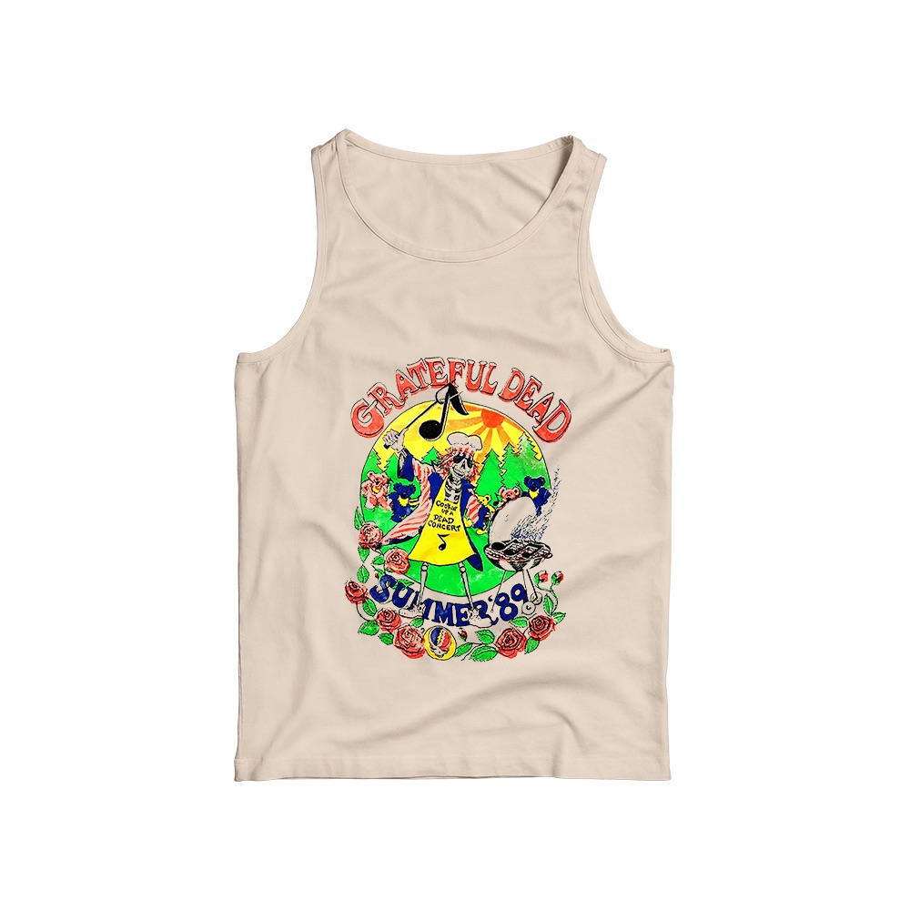 Grateful Dead T-Shirt – Vintage 1989 Summer Tour BBQ Skeleton Graphic Tee