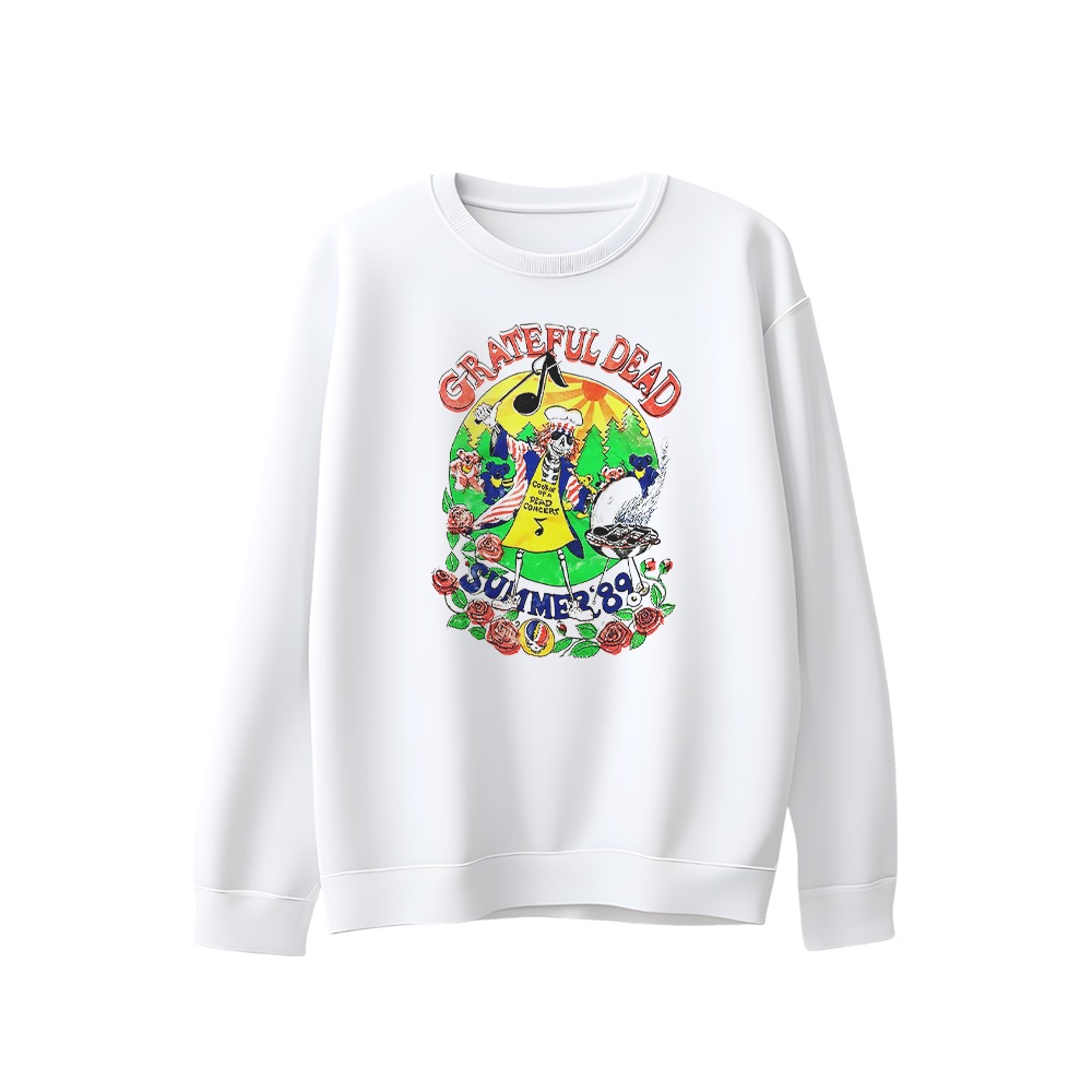 Grateful Dead T-Shirt – Vintage 1989 Summer Tour BBQ Skeleton Graphic Tee