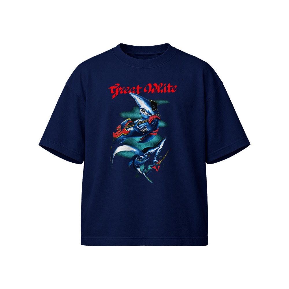 Great White T-Shirt – Vintage Hard Rock Shark Graphic Tee