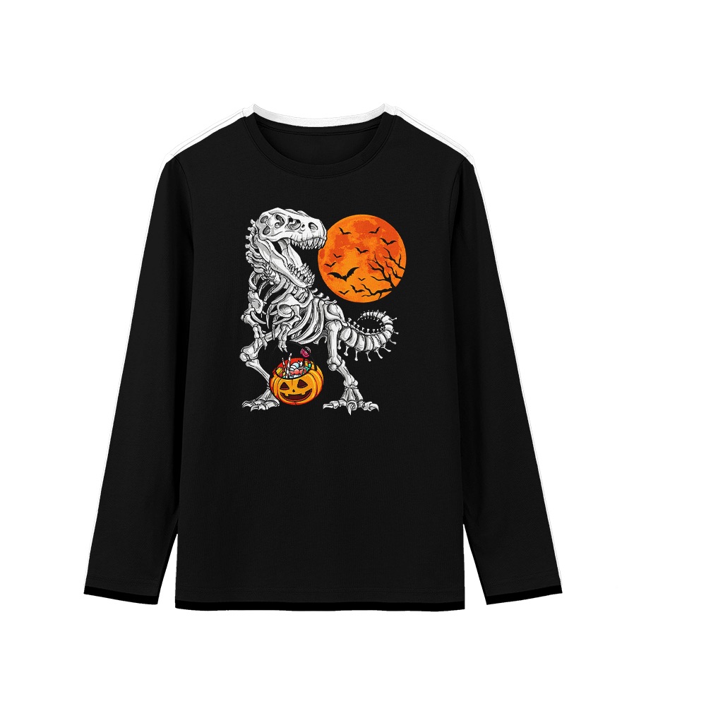 Halloween T-Rex Skeleton T-Shirt – Vintage Dinosaur Trick or Treat Graphic Tee
