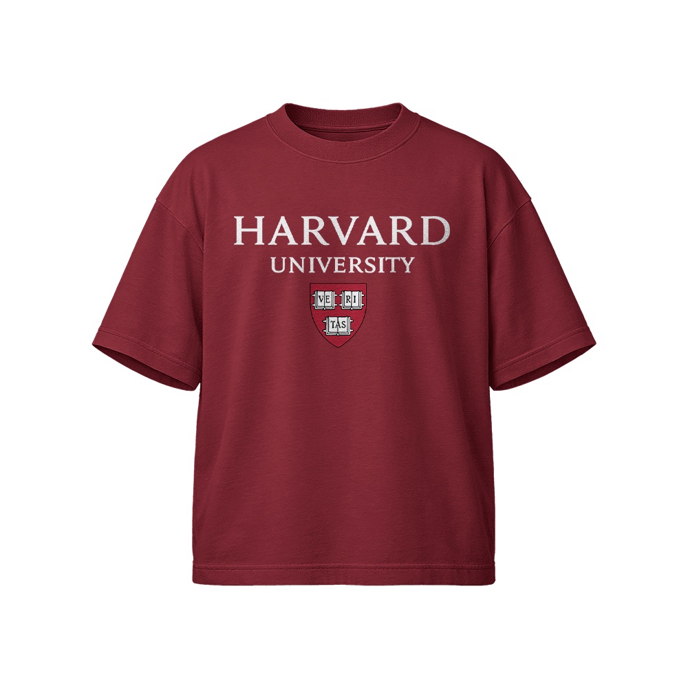Harvard University T-Shirt – Vintage Crimson Ivy League Crest Graphic Tee