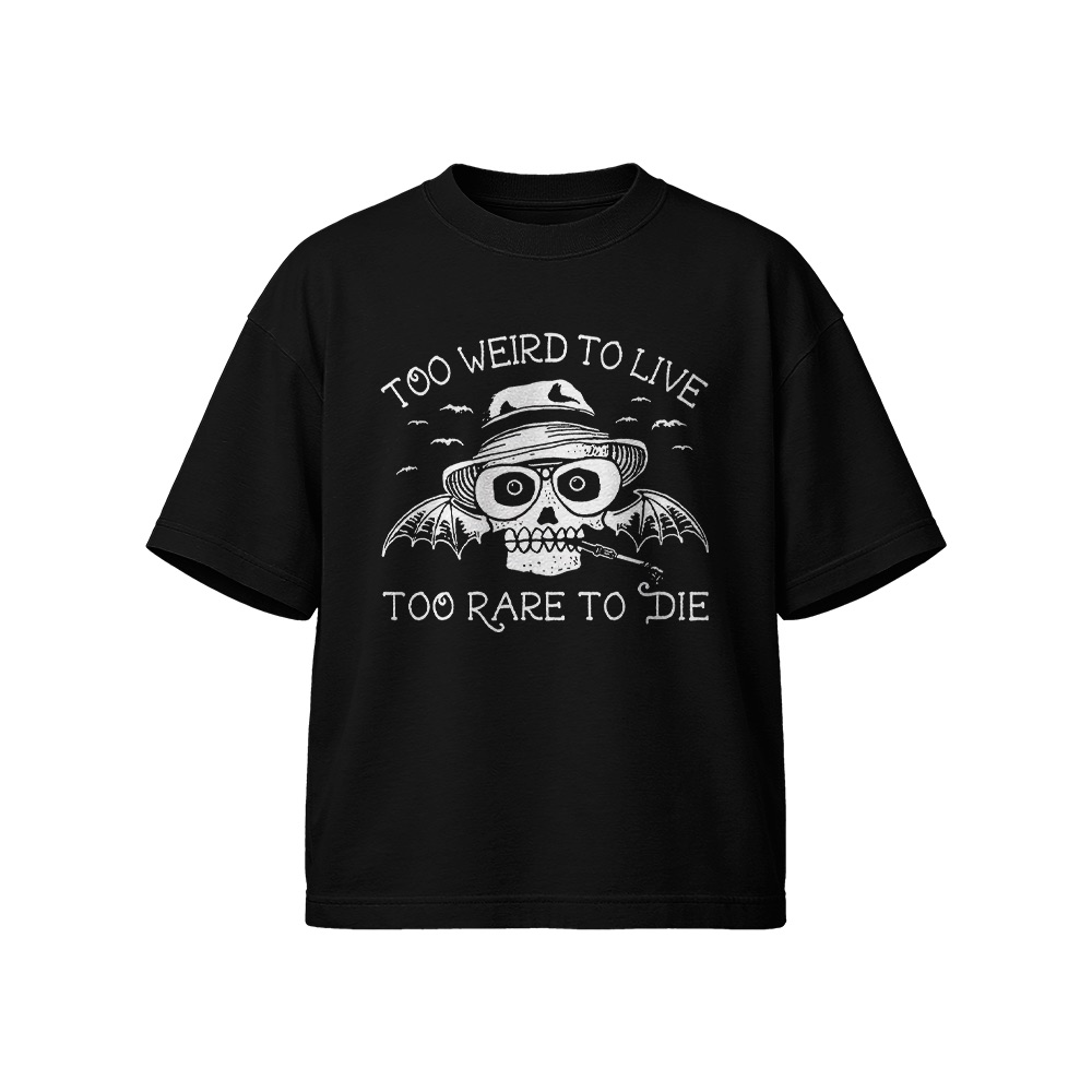 Too Weird To Live T-Shirt – Vintage Gonzo Batwing Skull Graphic Tee
