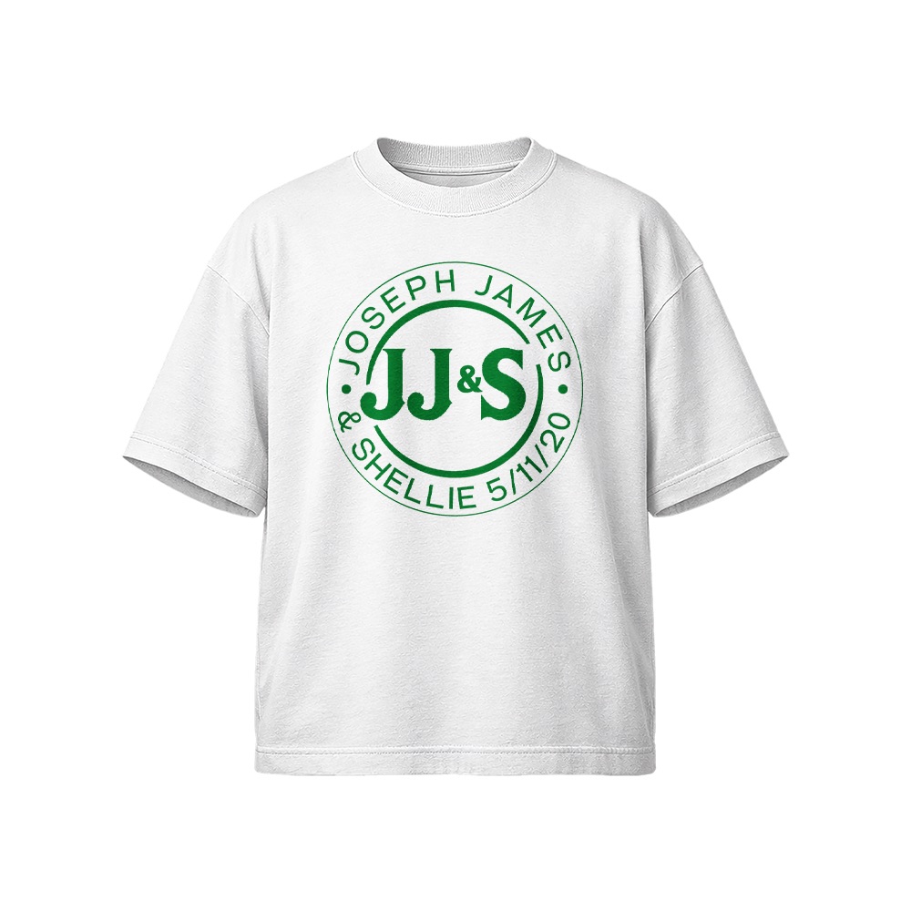 Joseph James & Shellie T-Shirt – Vintage Anniversary Monogram Graphic Tee