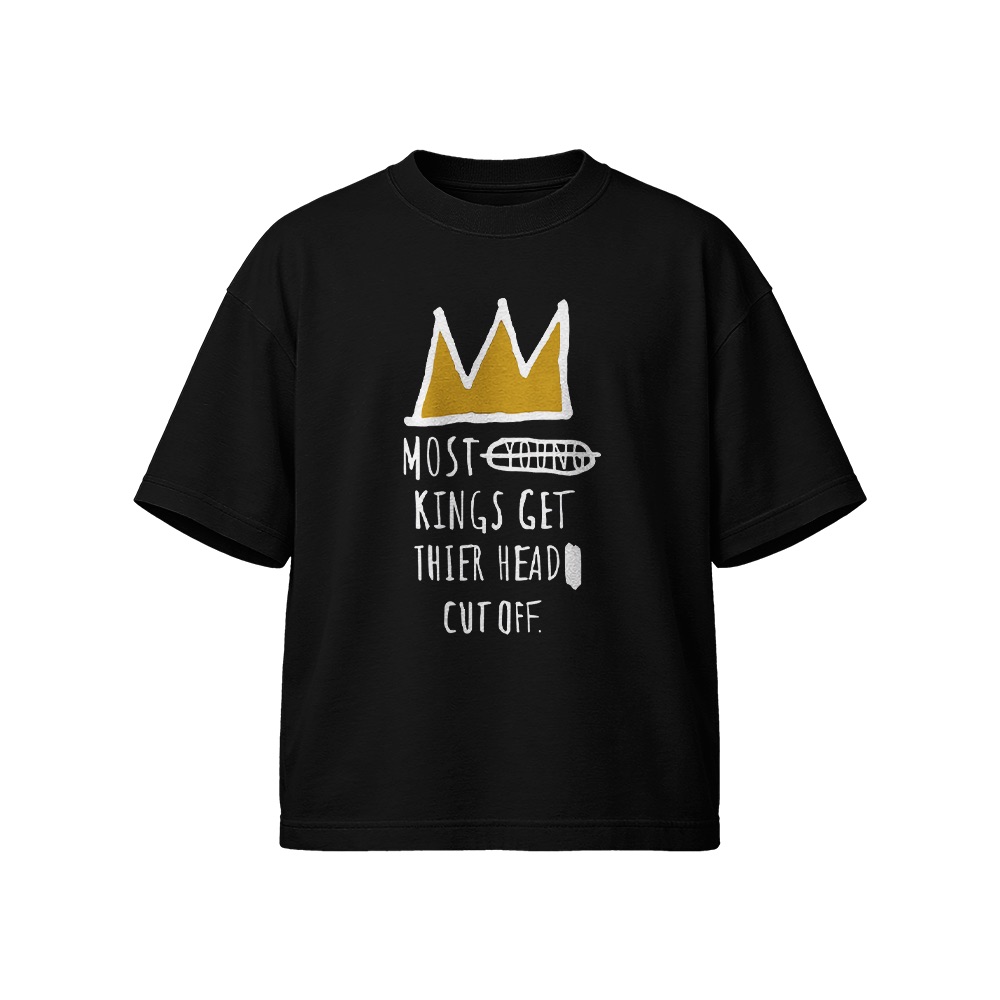 Jean-Michel Basquiat T-Shirt – Vintage 80s Most Kings Get Their Head Cut Off Art Graphic Tee