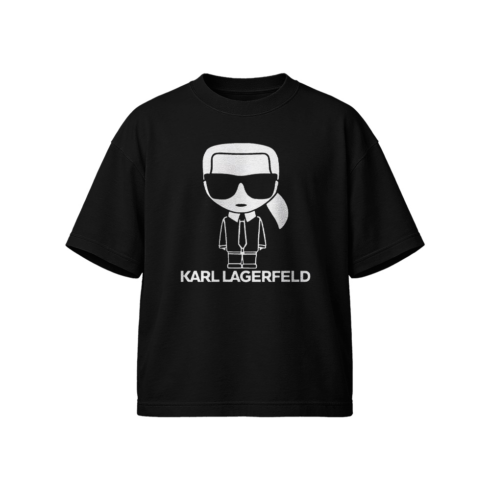 Karl Lagerfeld T-Shirt – Vintage Ikonik Cartoon Silhouette Fashion Graphic Tee