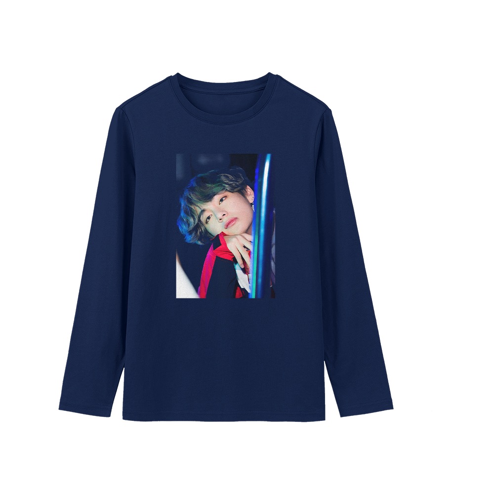 BTS V T-Shirt – Vintage Kim Taehyung Blue Hair K-Pop Music Graphic Tee