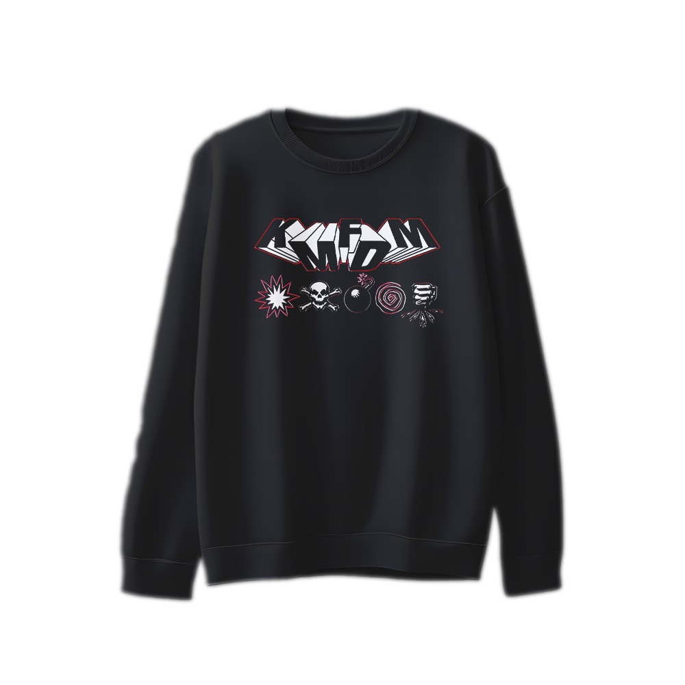 KMFDM T-Shirt – Vintage Industrial Rock Symbols Graphic Tee