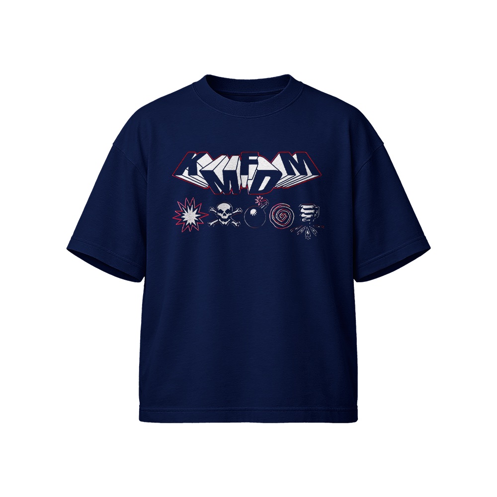 KMFDM T-Shirt – Vintage Industrial Rock Symbols Graphic Tee