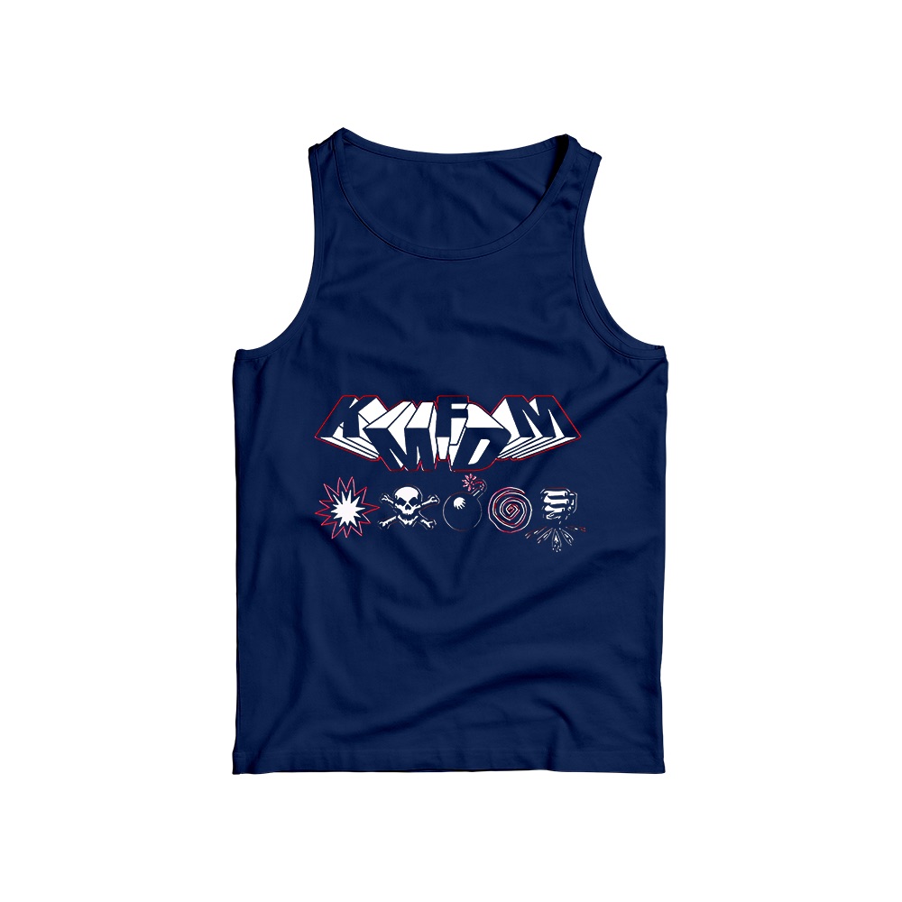 KMFDM T-Shirt – Vintage Industrial Rock Symbols Graphic Tee