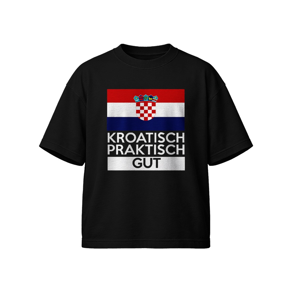 Croatia T-Shirt – Vintage Kroatisch Praktisch Gut Flag Parody Graphic Tee