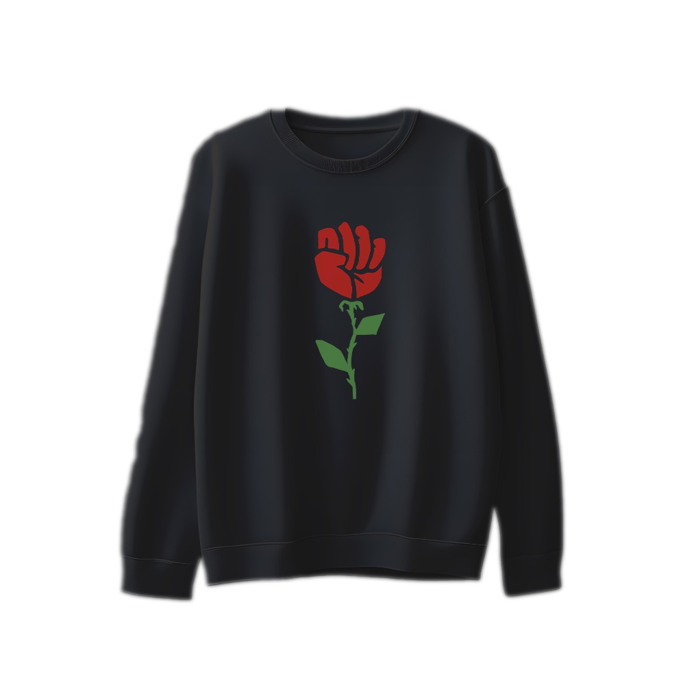 Socialist Rose T-Shirt – Vintage Democratic Socialism Fist Emblem Graphic Tee