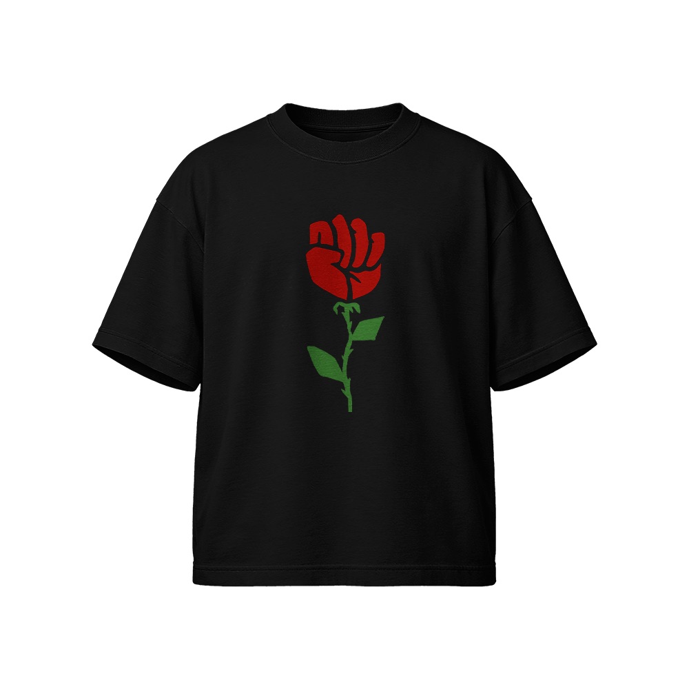Socialist Rose T-Shirt – Vintage Democratic Socialism Fist Emblem Graphic Tee