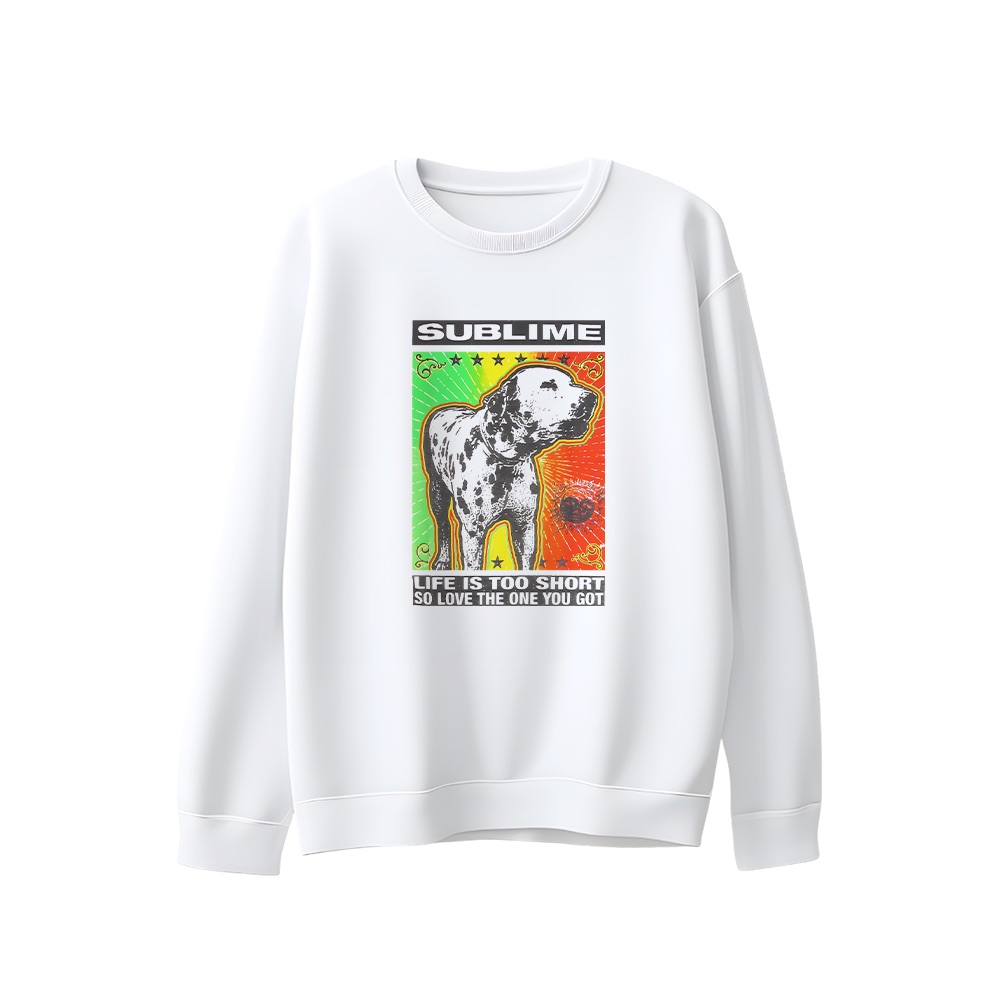 Sublime T-Shirt – Vintage Lou Dog Life Is Too Short Ska Punk Graphic Tee