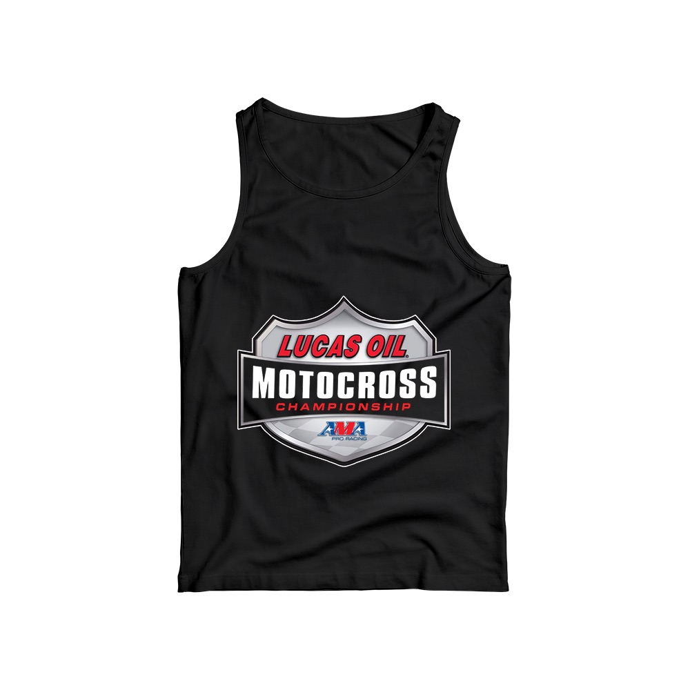 Lucas Oil Motocross T-Shirt – Vintage AMA Pro Racing Championship Shield Graphic Tee
