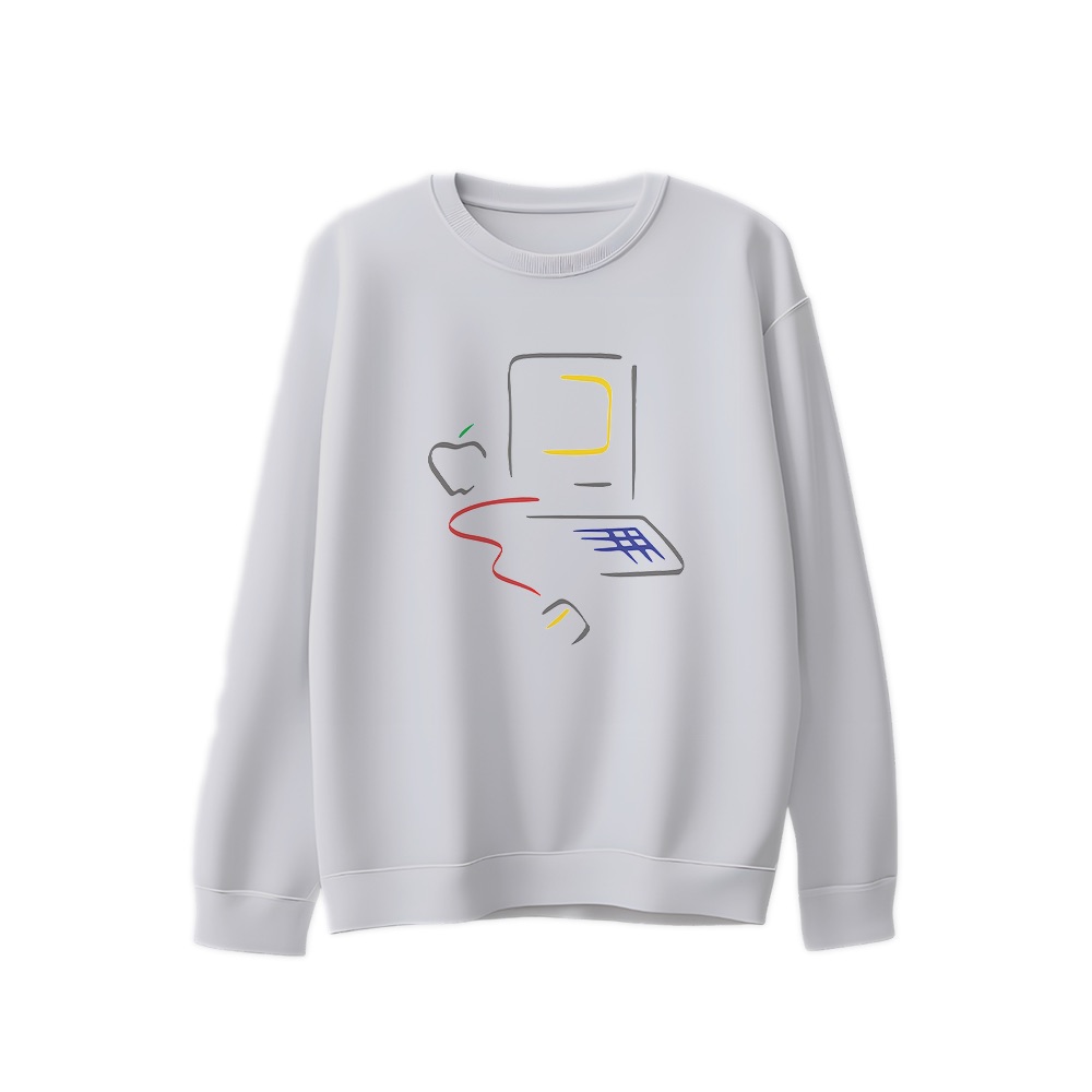 Vintage Apple Computer T-Shirt – Retro Macintosh Line Art Tech Culture Graphic Tee