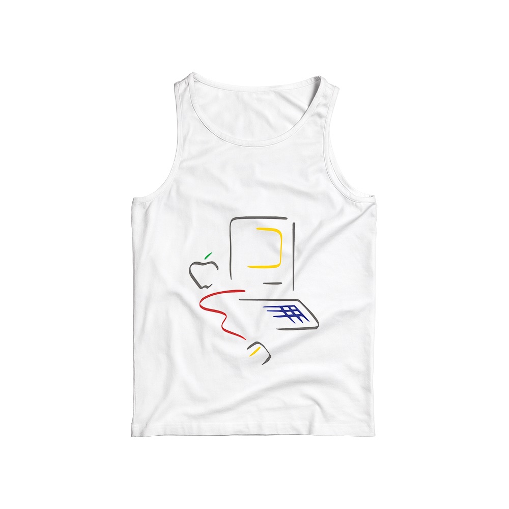 Vintage Apple Computer T-Shirt – Retro Macintosh Line Art Tech Culture Graphic Tee