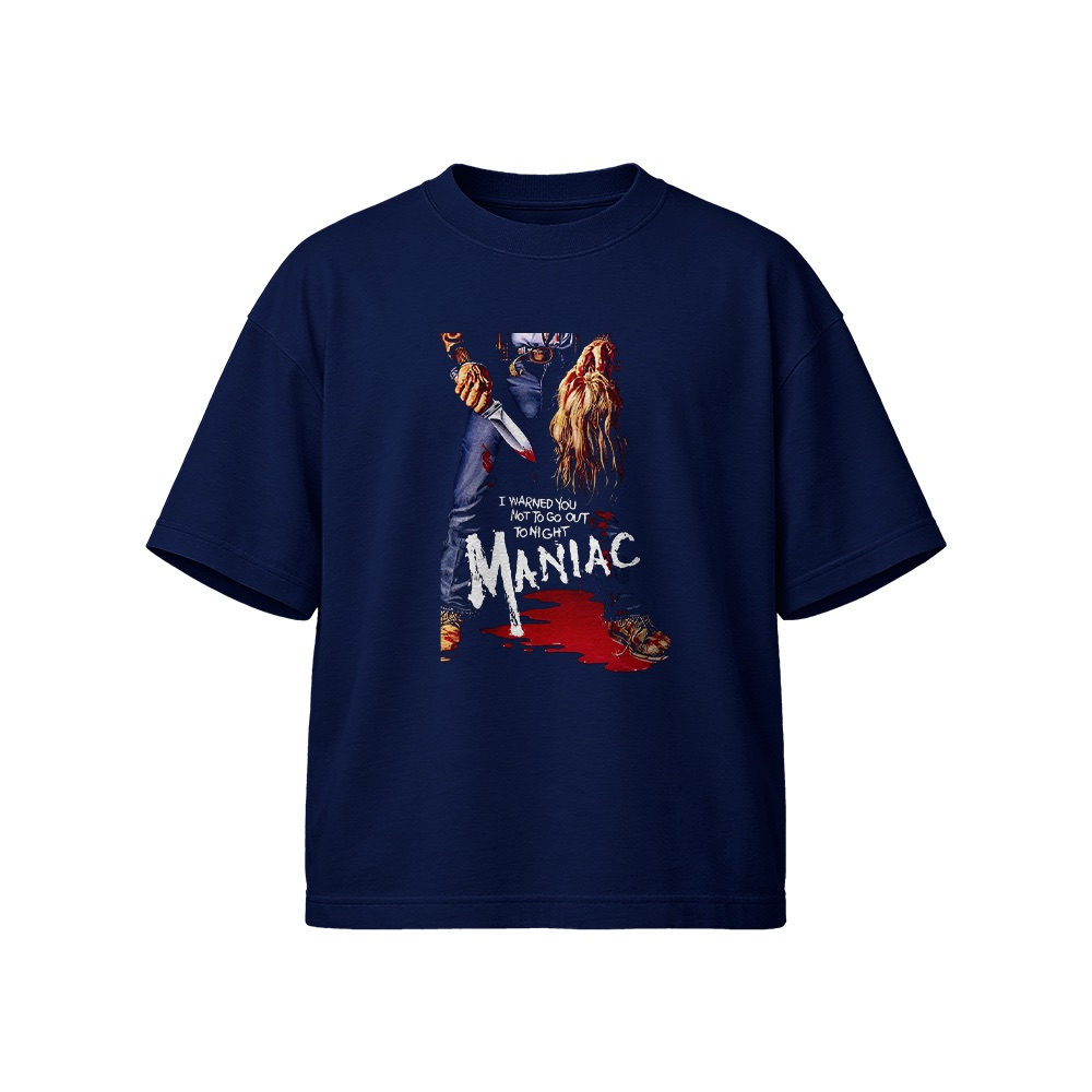 Maniac T-Shirt – Vintage 1980 Slasher Horror Movie Poster Graphic Tee