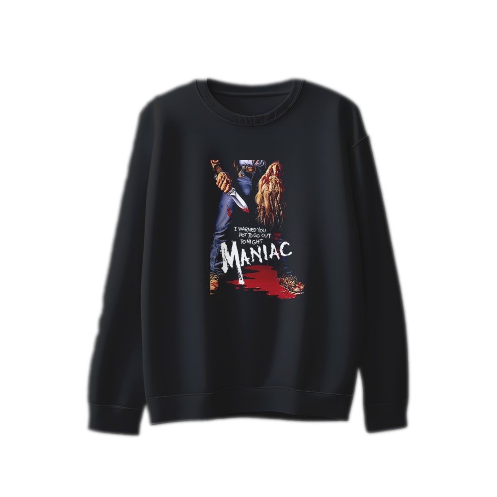 Maniac T-Shirt – Vintage 1980 Slasher Horror Movie Poster Graphic Tee