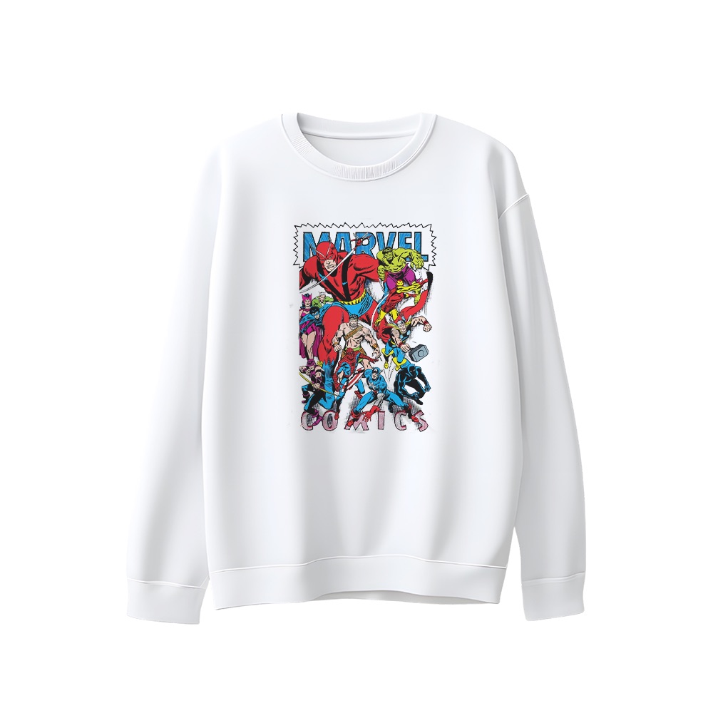 Marvel Comics T-Shirt – Vintage Classic Superhero Ensemble Graphic Tee