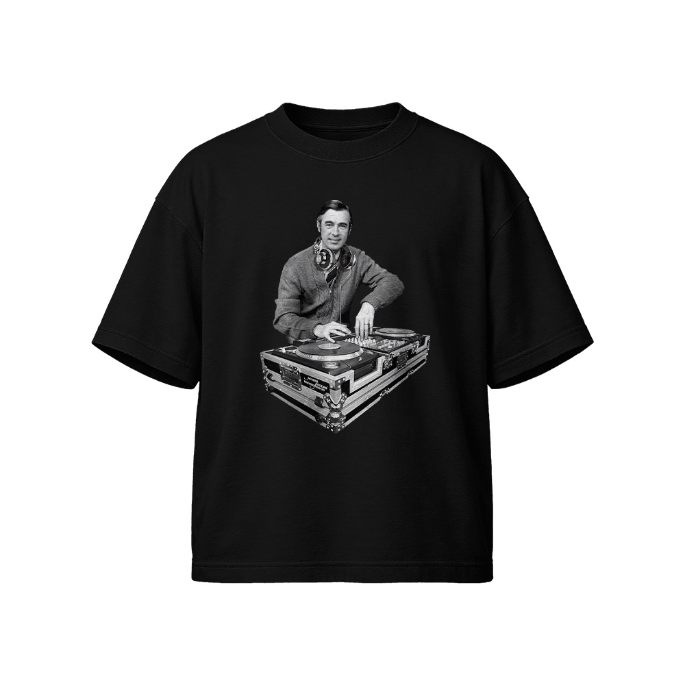 Mister Rogers DJ T-Shirt – Vintage Fred Rogers Neighborhood Music Parody Graphic Tee