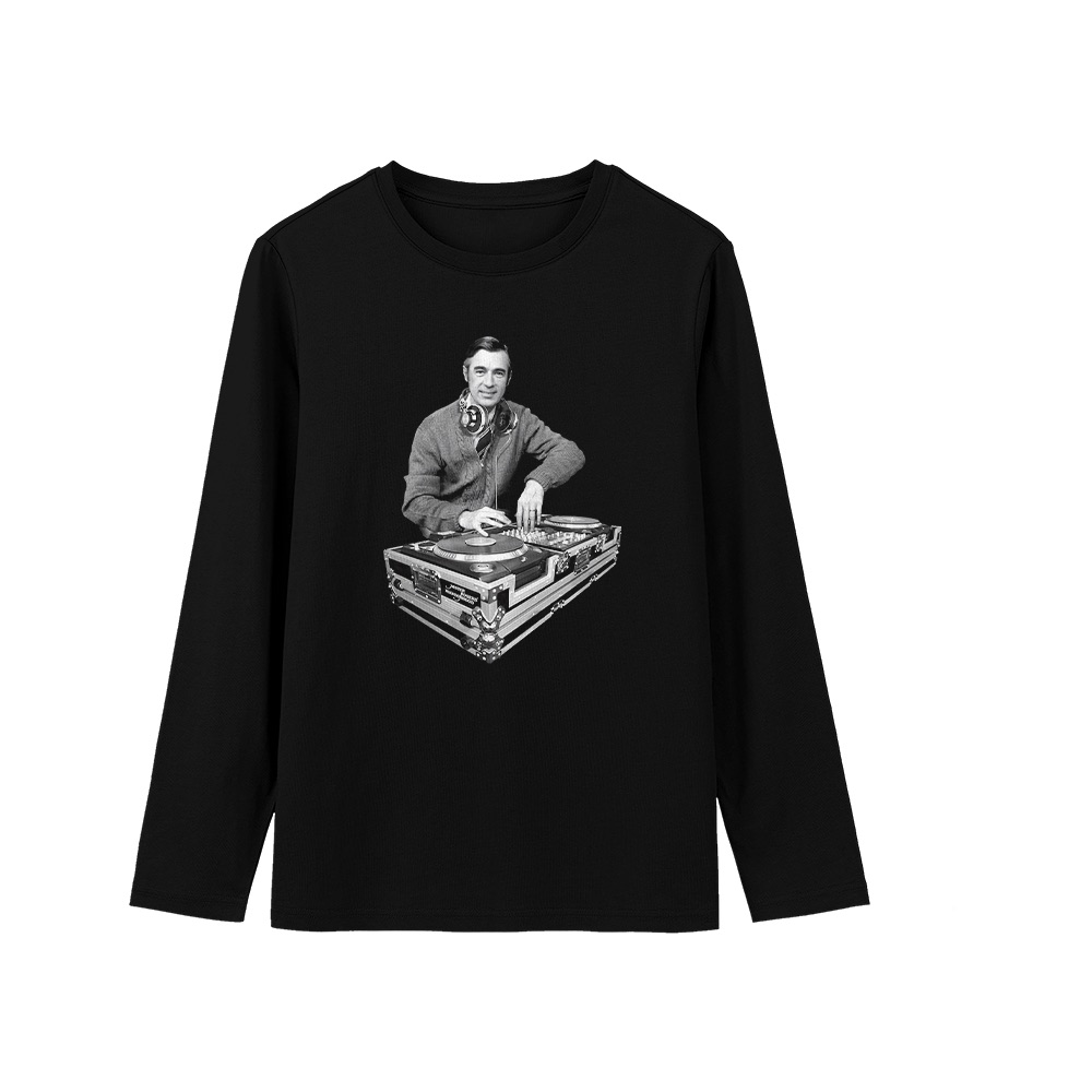 Mister Rogers DJ T-Shirt – Vintage Fred Rogers Neighborhood Music Parody Graphic Tee