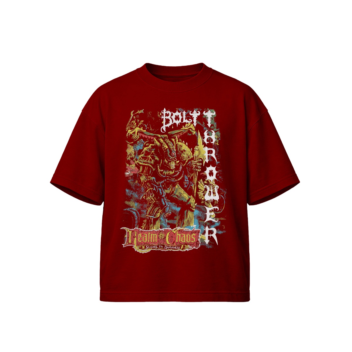 Bolt Thrower Realm of Chaos T-Shirt, Old School Death Metal Band Graphic Tee, Vintage Warhammer Slaves to Darkness Shirt