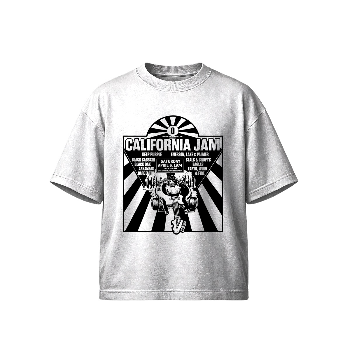 California Jam 1974 Concert Poster T-Shirt, Vintage 70s Rock Festival Graphic Tee, Black Sabbath Eagles Retro Music Shirt