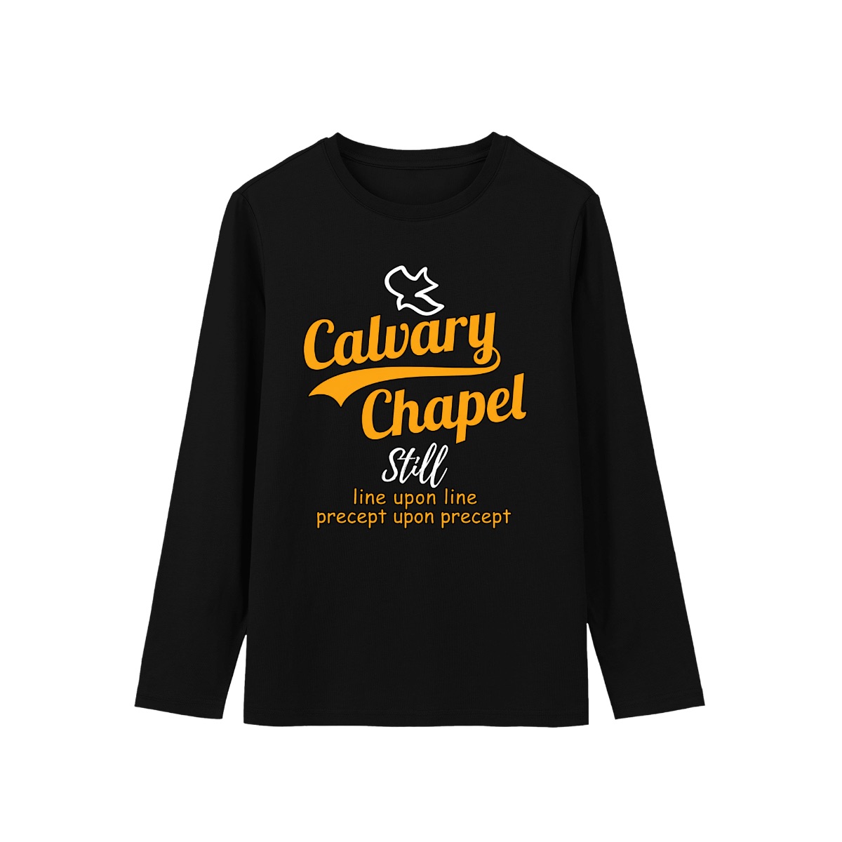 Calvary Chapel Line Upon Precept Christian T-Shirt - Faith Dove Logo Bible Verse Graphic Tee