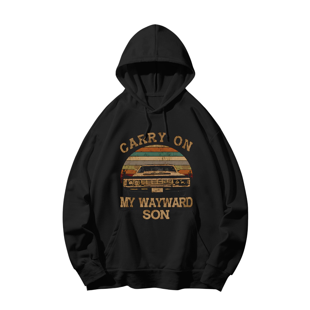 Carry On My Wayward Son Vintage Muscle Car T-Shirt - Classic Rock Impala Sunset Retro Graphic Tee
